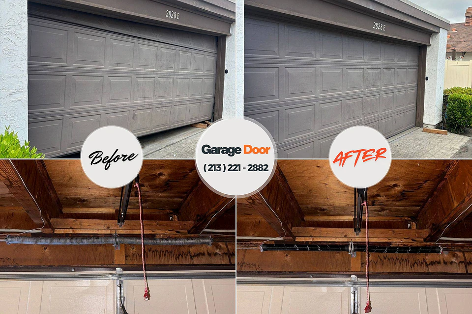 Before and after: garage door repair Eleele, HI